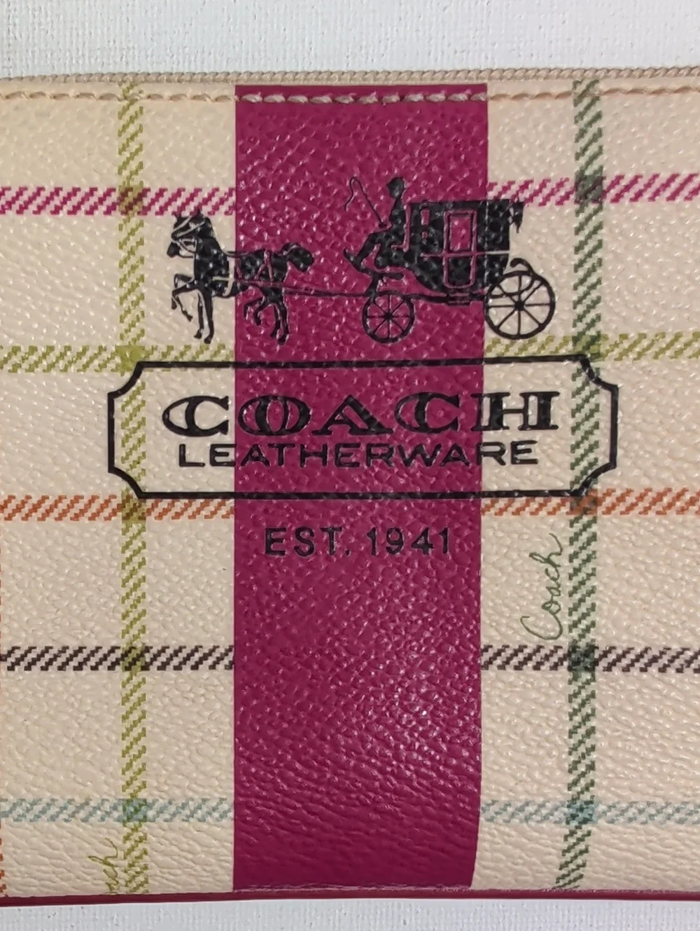 Vintage Coach Heritage Tattersall Wristlet